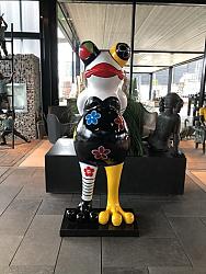 Beeld - Kikker beschilderd 140cm
