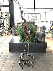 Beeld - Brons reiger 170cm