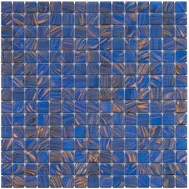 Amsterdam 32,2x32,2x0,4 Medium Blue Golden Vein Glass Gold Serie Square