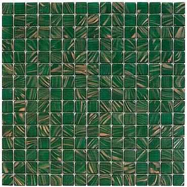 Amsterdam 32,2x32,2x0,4 Medium Green Golden Vein Glass Gold Serie Square