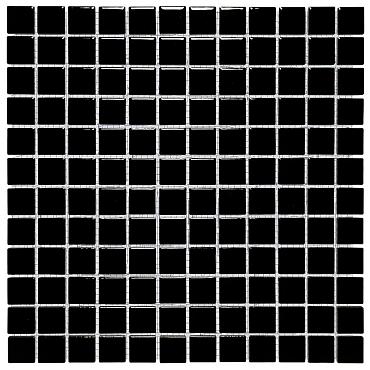 Barcelona 30x30x0,6 Black Glossy Porcelain Glazed Square