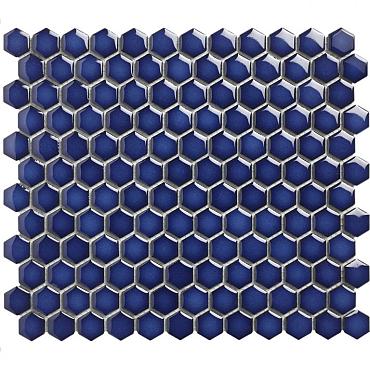 Barcelona 26x30x0,3 Cobalt Blue Glossy Porcelain Glazed Hexagon