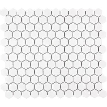 Barcelona 26x30x0,3 Extra White Glossy Porcelain Glazed Hexagon
