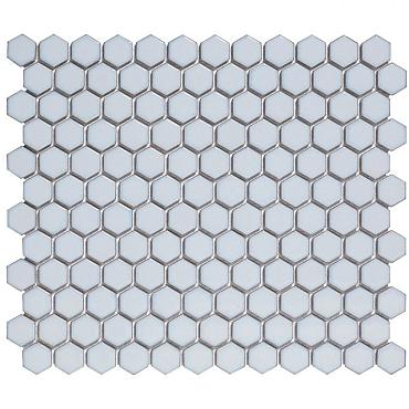 Barcelona 26x30x0,3 Soft Blue with Edge Glossy Porcelain Glazed Hexagon