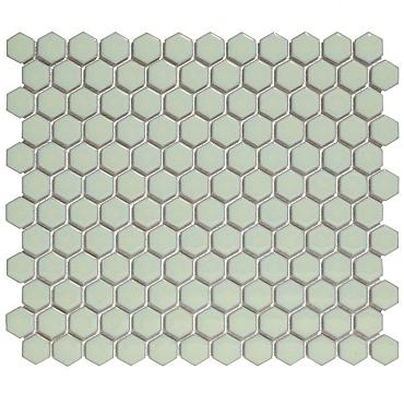 Barcelona 26x30x0,3 Soft Green with Edge Glossy Porcelain Glazed Hexagon