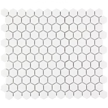 Barcelona 26x30x0,6 White Matt Porcelain Glazed Hexagon