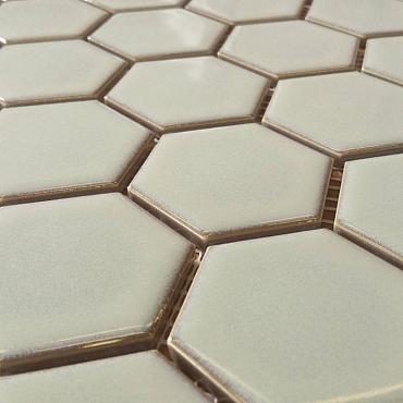 Barcelona 28,1x32,5x0,6 Light Green Edge Glossy Porcelain Glazed Hexagon