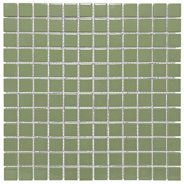Barcelona 30x30x0,6 Olive Green Glossy Porcelain Glazed Square