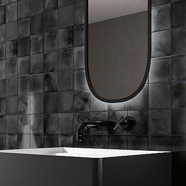 Kasba 29,7x29,7x0,65 Black Glossy Porcelain Glazed Square