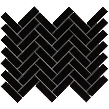 Paris 24,7x31,8x0,6 Black Glossy Porcelain Glazed Herringbone