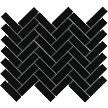 Paris 24,7x31,8x0,6 Black Matt Porcelain Glazed Herringbone