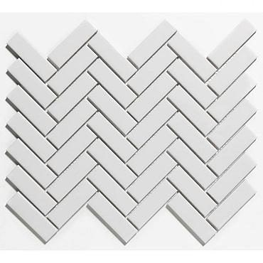 Paris 24,7x31,8x0,6 Extra White Glossy Porcelain Glazed Herringbone
