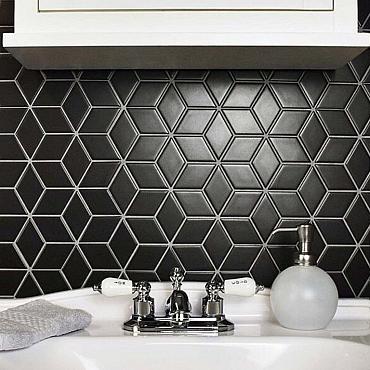 Paris 26,6x30,5x0,6 Black Matt Porcelain Glazed Cubic