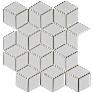 Paris 26,6x30,5x0,6 White Glossy Porcelain Glazed Cubic