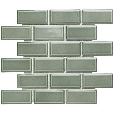 Paris 29,1x29,6x0,65 Green Grey Glossy Porcelain Glazed Rectangle
