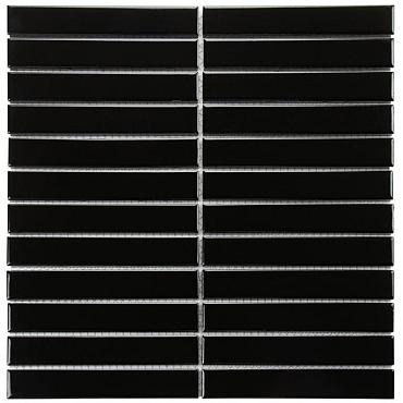 Sevilla 29,6x30x0,75 Black Glossy Porcelain Glazed Finger