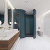 Sevilla 30x30x0,6 Azure Blue speckle Glossy Porcelain Glazed Oval Finger