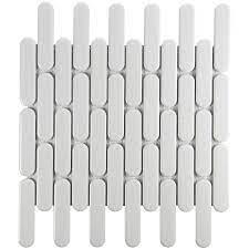Sevilla 30x30x0,6 White Glossy Porcelain Glazed Oval Finger
