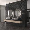 Valencia 27,8x32,5x0,5 Black Matt + Glossy Glass Recycled Hexagon