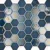 Valencia 27,8x32,5x0,5 Blue Matt + Glossy Glass Recycled Hexagon