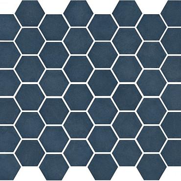 Valencia 27,8x32,5x0,5 Blue Matt Glass Recycled Hexagon