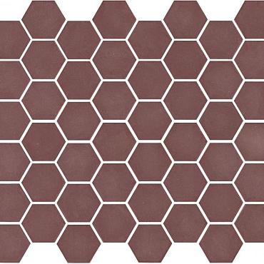 Valencia 27,8x32,5x0,5 Burgundy Matt Glass Recycled Hexagon