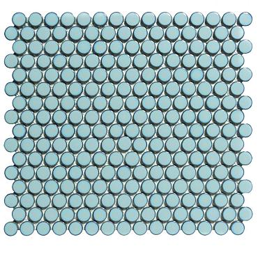 Venice – Pennyround 31,5x29,4x0,55 Blue Grey Edge Glossy Porcelain Glazed Round