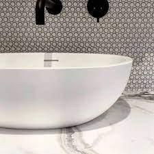 Venice – Pennyround 31,5x29,4x0,55 Blue Grey Edge Glossy Porcelain Glazed Round