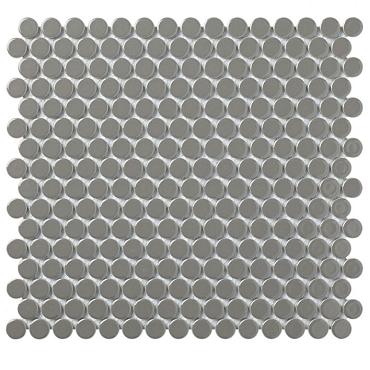 Venice – Pennyround 31,5x29,4x0,55 Dark Grey Glossy Porcelain Glazed Round