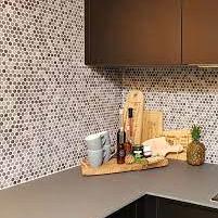 Venice – Pennyround 31,5x29,4x0,55 Grey Mix Glossy Porcelain Glazed Round
