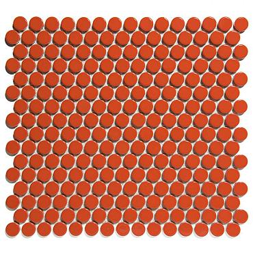 Venice – Pennyround 31,5x29,4x0,55 Orange Glossy Porcelain Glazed Round