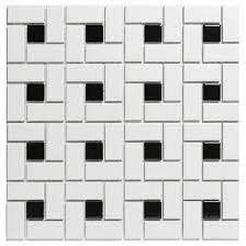 Paris 30,2x30,2x0,6 White and Black Matt Porcelain Glazed Pinwheel
