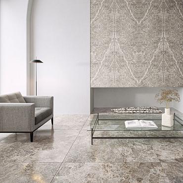 Elegant 59,6x150x1 Grey Bookmatch Glossy