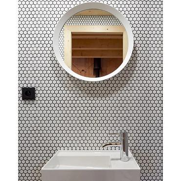 Barcelona 26x30x0,3 Soft White with edge Glossy Porcelain Glazed Hexagon