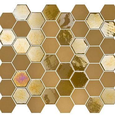 Valencia 27,8x32,5x0,5 Mustard Matt Glass Recycled Hexagon