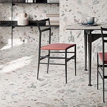 Composite 120x120x0,9 Grey Brown Mat Terrazzo