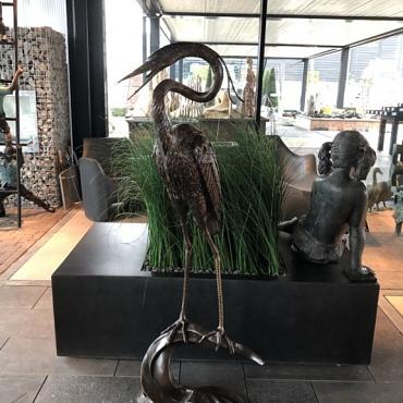 Beeld - Brons reiger 145cm