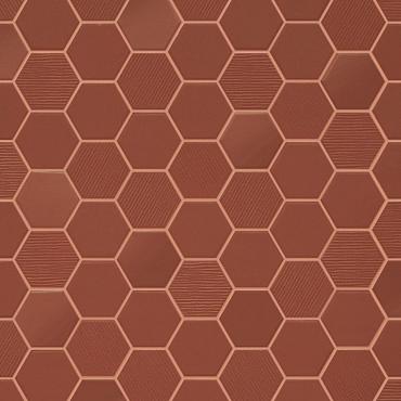 Hexa 31,6x31,6x0,4 rusty red mix mosaico