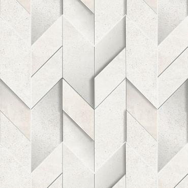 Kos 30x30x1 Vit Mat Mos Freccia 3D