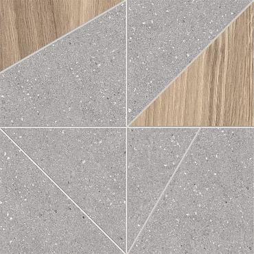 Grained 29x29x0,95 Zinc Tangram