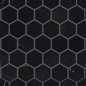 Essential 25,8x29,8x1 Hexagon Negro Mar Pul