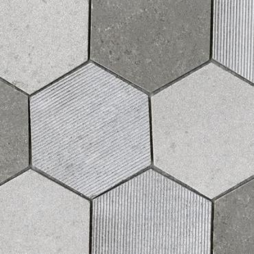World 25,9x29,9x0,8 Hexagon Text Grey