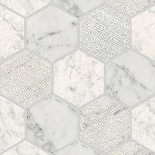 World 25,9x29,9x0,8 Hexagon Text White