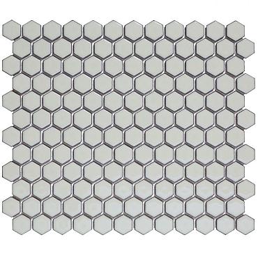 Barcelona 26x30x0,3 Soft Grey with Edge Glossy Porcelain Glazed Hexagon