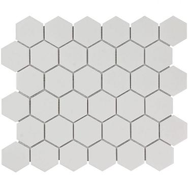 Barcelona 28,1x32,5x0,6 Extra White Glossy Porcelain Glazed Hexagon