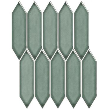 Paris 25,8x31,3x0,65 Green Grey Glossy Porcelain Glazed Picket