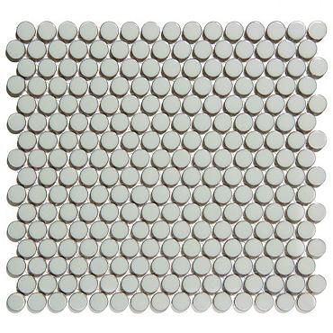Venice – Pennyround 31,5x29,4x0,55 Light Grey Edge Glossy Porcelain Glazed Round