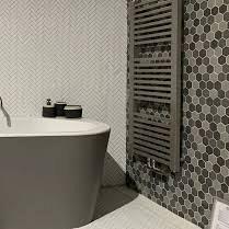 London 28,1x32,5x0,6 Dark Grey mix R11 Porcelain Unglazed Hexagon