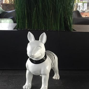 Beeld - Bulldog zwart/wit 50cm