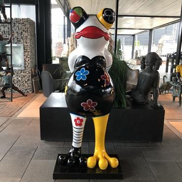 Beeld - Kikker beschilderd 140cm